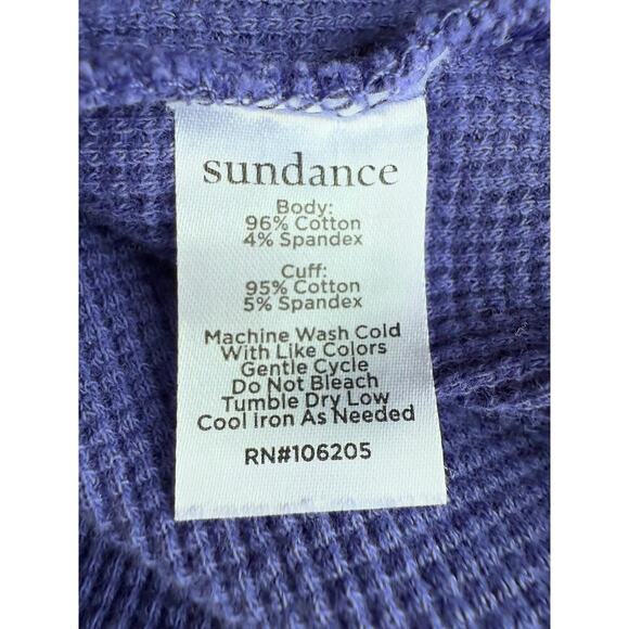 Sundance Catalog Long Sleeve Purple “Crewneck Thermal Tee”  Size M - Picture 7 of 7